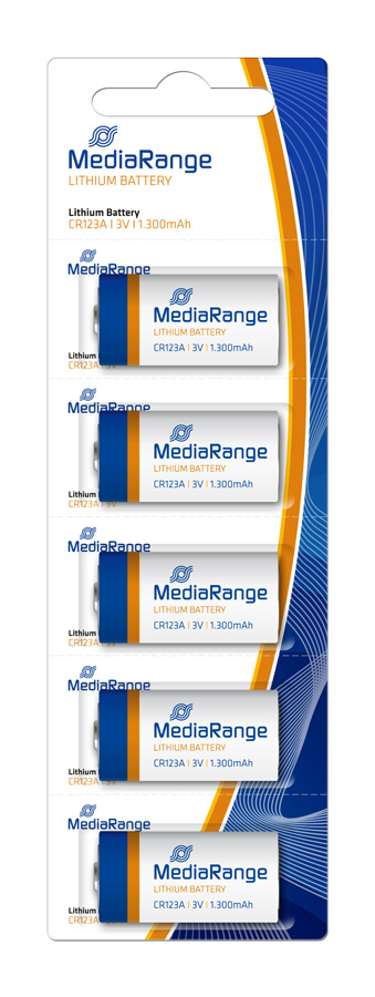 MEDIARANGE Μπατ.Lithium CR123A/3V, Pack 5