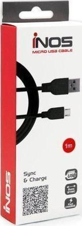 Καλώδιο Σύνδεσης USB 2.0 inos USB A σε Micro USB 1m Μαύρο