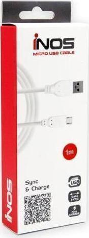 Καλώδιο Σύνδεσης USB 2.0 inos USB A σε Micro USB 2m Μαύρο