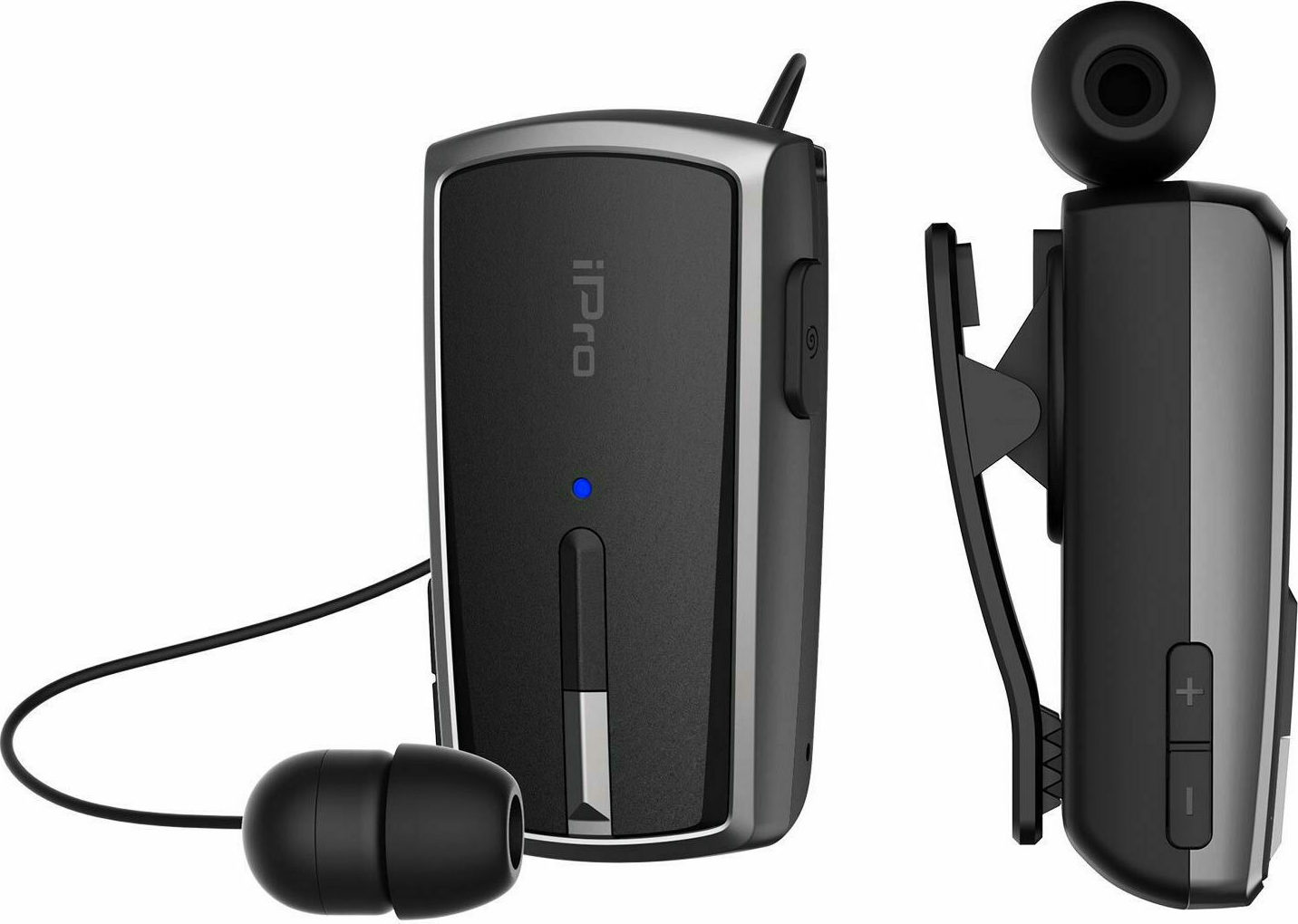 Ακουστικό Bluetooth iPro RH120 Retractable Μαύρο-Γκρι