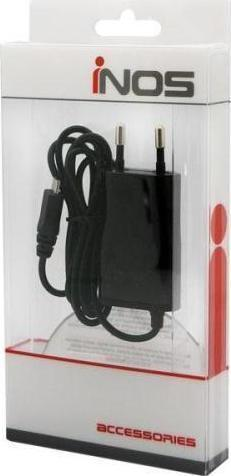Φορτιστής Ταξιδίου inos Micro USB με Extra Έξοδο USB Μαύρο 2.1A
