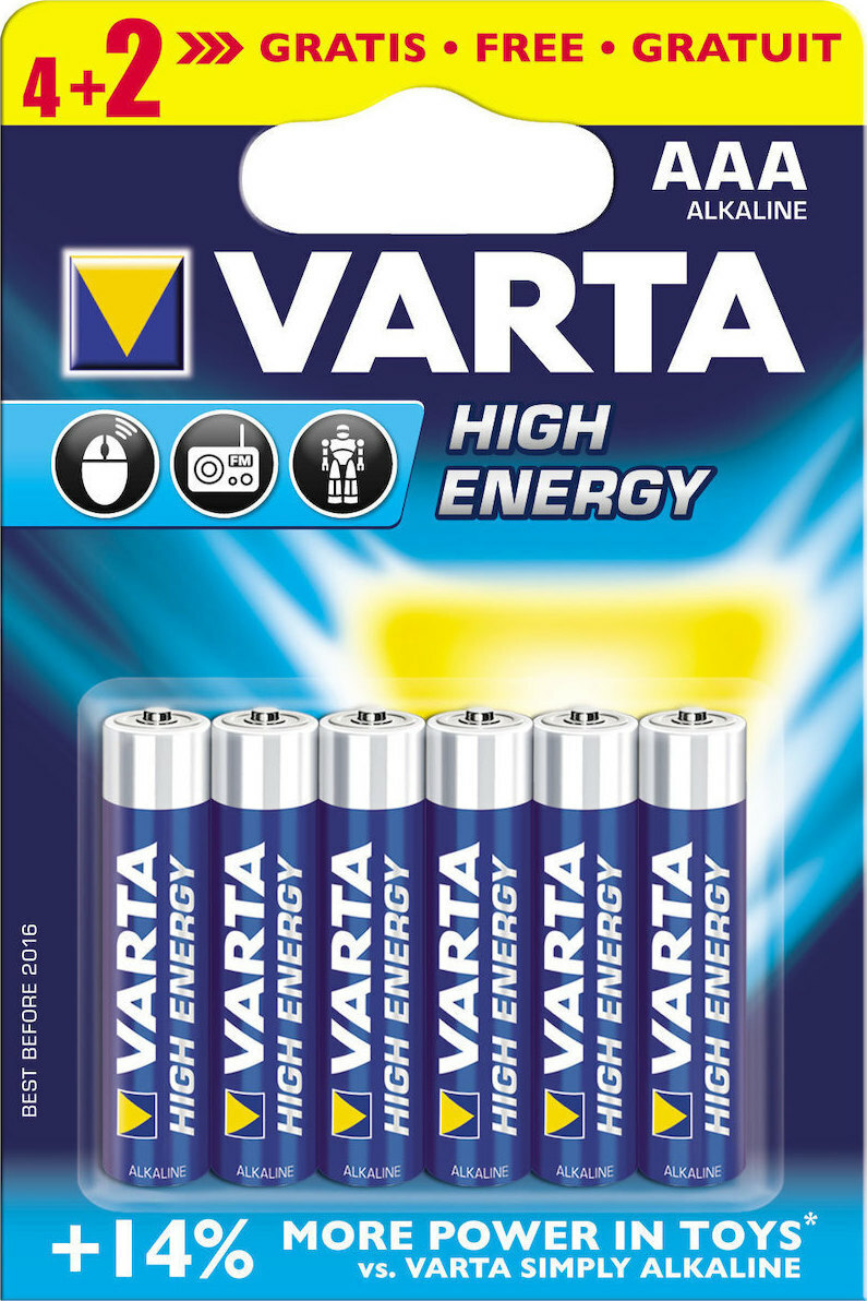 Μπαταρία Alkaline Varta Longlife AAA LR03 (4+2 τεμ)