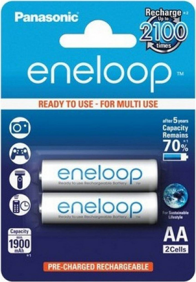 Μπαταρία Επαναφορτιζόμενη Panasonic Eneloop AA 1900mAh NiMH (2 τεμ.)