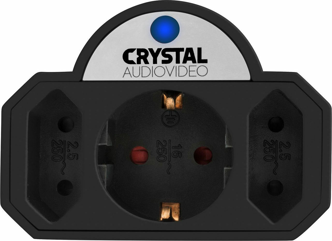 Πολύπριζο Ασφαλείας Crystal Audio CP21 3 Θέσεων Μαύρο