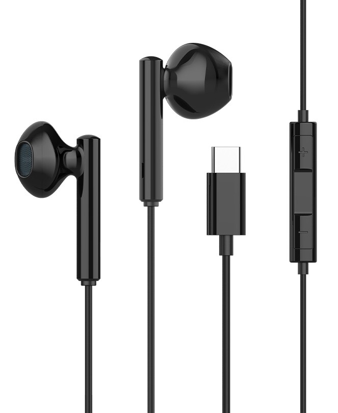 CELEBRAT earphones με μικρόφωνο G16, Type-C, 1.2m, μαύρα