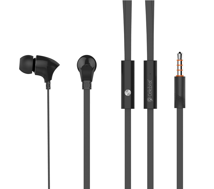 CELEBRAT Earphones με μικρόφωνο G3, on/off, 10mm, 1.2m, μαύρα