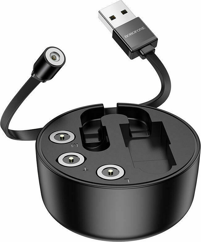 Borofone Retractable USB to Lightning / Type-C / micro USB Cable Μαύρο 0.95m (BU26)