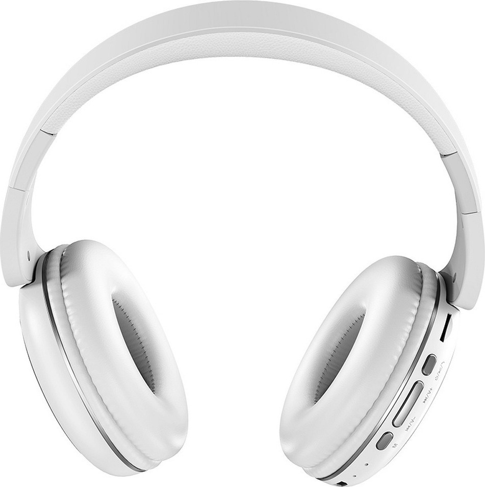 Hoco W23 Brilliant Ασύρματα/Ενσύρματα Over Ear Ακουστικά με 8 ώρες Λειτουργίας Λευκά