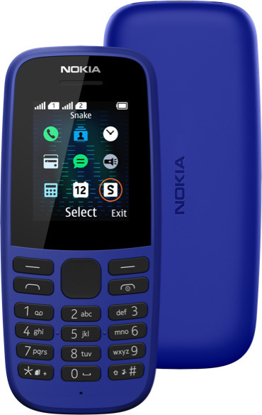 Nokia 105 (2019) Dual SIM Κινητό με Κουμπιά Μπλε