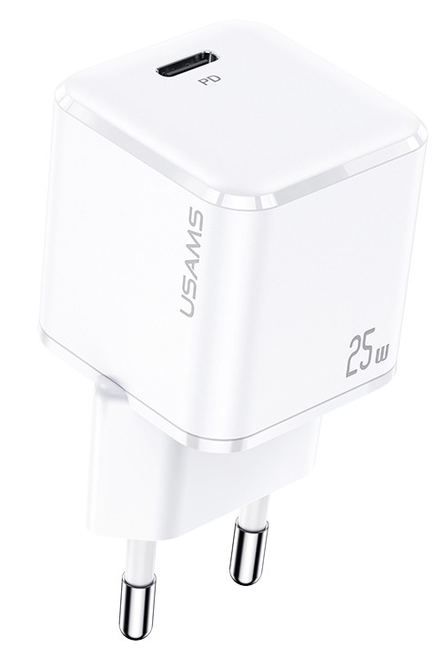 USAMS φορτιστής τοίχου T42, USB Τype-C, Super Si, PD QC 3.0, 25W, λευκός
