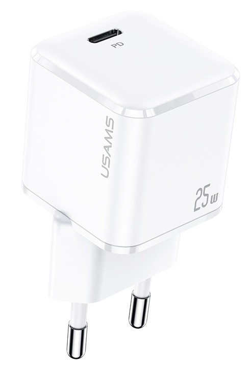 USAMS φορτιστής τοίχου T42, USB Τype-C, Super Si, PD QC 3.0, 25W, λευκός