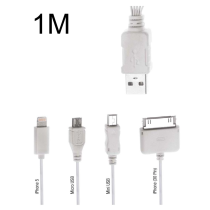 POWERTECH καλώδιο USB 2.0 4 in 1, 1m, λευκό