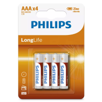 PHILIPS LongLife Zinc chloride μπαταρίες R03L4B/10 AAA R03 Micro, 4τμχ