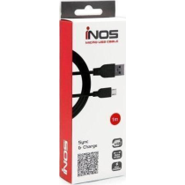Καλώδιο Σύνδεσης USB 2.0 inos USB A σε Micro USB 1m Μαύρο