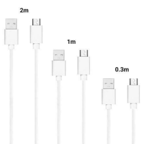 Σετ Καλώδια Σύνδεσης USB 2.0 inos USB A σε Micro USB 0.3m/ 1m/ 2m Λευκό (3 τεμ)