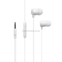 Hands Free Stereo inos 3.5mm Flatron II με Μικρά Ακουστικά Λευκό