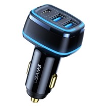 USAMS USB φορτιστής αυτοκινήτου, US-CC126, 3x USB, 80W, μαύρος