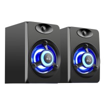 POWERTECH ηχεία Crystal sound PT-842, 2x 3W, 3.5mm, μαύρα