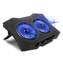 POWERTECH Βάση & ψύξη laptop PT-929, έως 18", 2x 110mm fan, LED, μαύρο