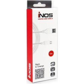 Καλώδιο Σύνδεσης USB 2.0 inos USB A σε Micro USB 2m Μαύρο