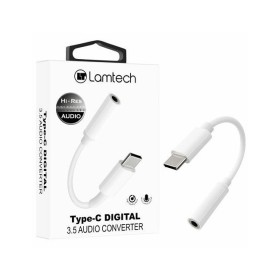 LAMTECH TYPE-C ADAPTER CABLE AUDIO JACK 3,5MM WHITE