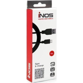 Καλώδιο Σύνδεσης USB 2.0 inos USB A σε Micro USB 1m Μαύρο